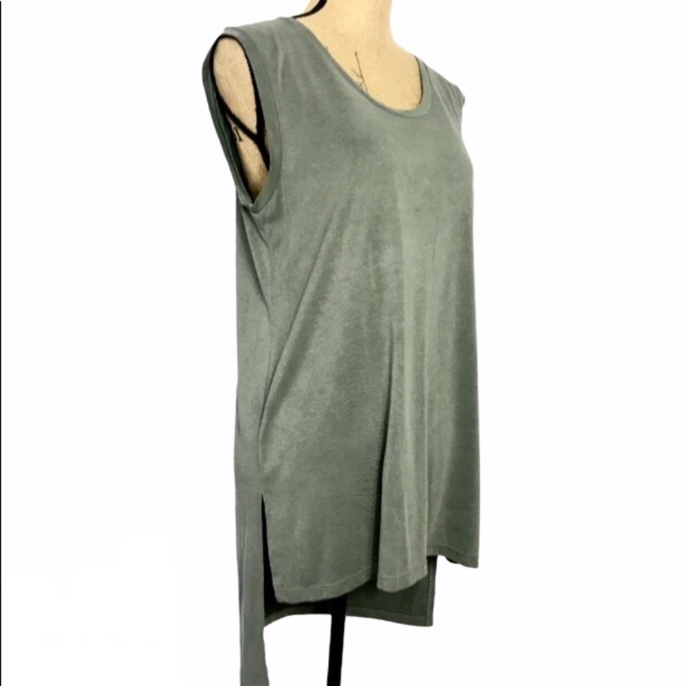 Drew Olive Hi-low Light Casual Summer Sleeveless Tunic Top M